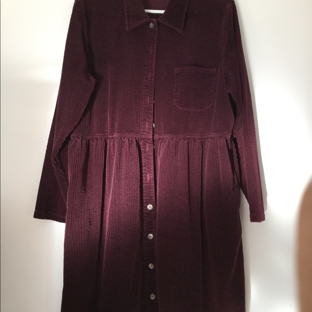 Empire waist corduroy dress